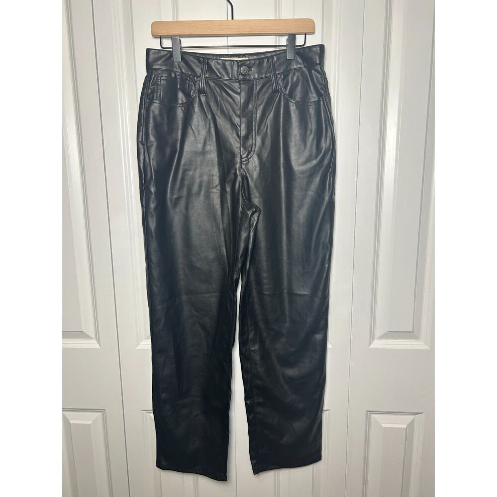 Madewell The Perfect Vintage Straight Jean Faux Leather Edition Black 29